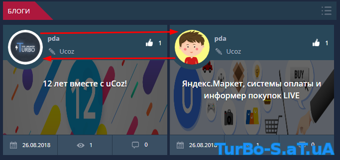 Вывод аватара в информере для uCoz